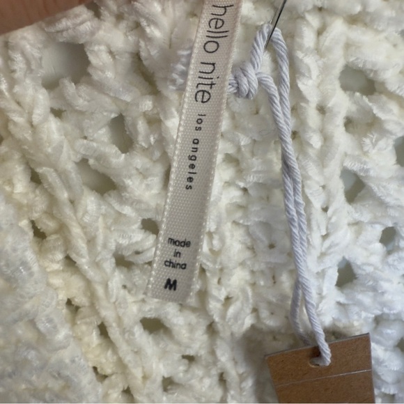 Hello Nite Revolve Morocco Chunky Chenille Knit Cardigan in Cream NWT Size: M - Picture 3 of 5